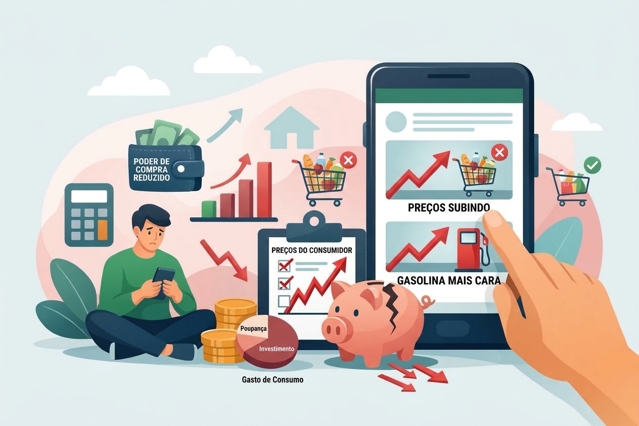 Como a inflação afeta você: perda de poder de compra, juros altos, dívida pública e impostos, com o Minha inflação do Finnly