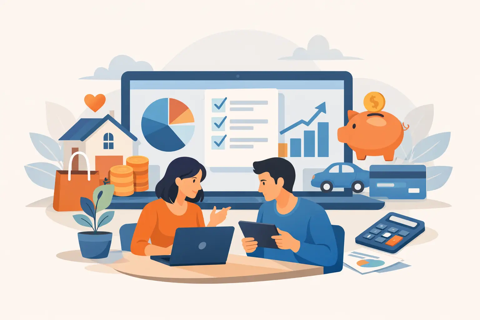 Como organizar orçamento familiar online com clareza, menos planilhas e controle real de gastos, metas e contas da casa