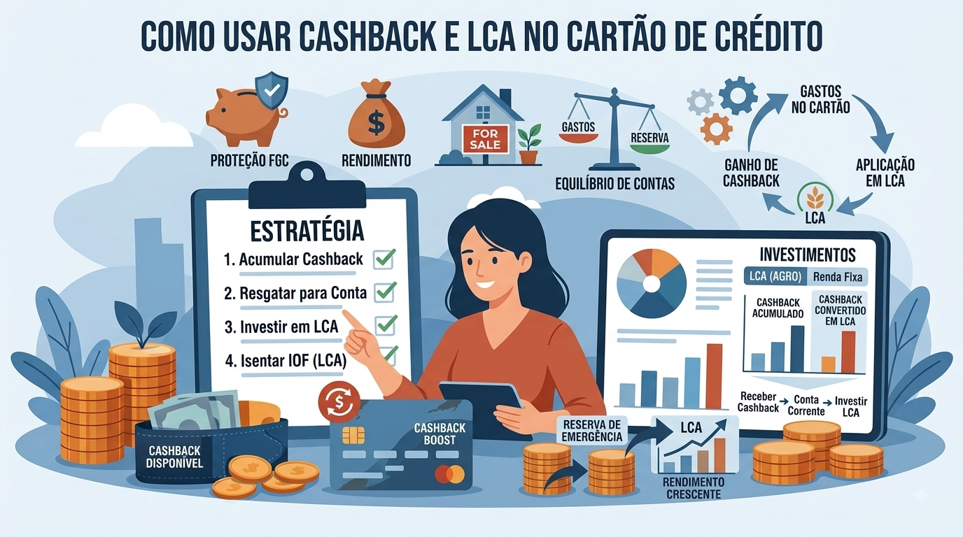 Cashback no cartão, LCA de liquidez diária e estratégias CLT para ganhar mais