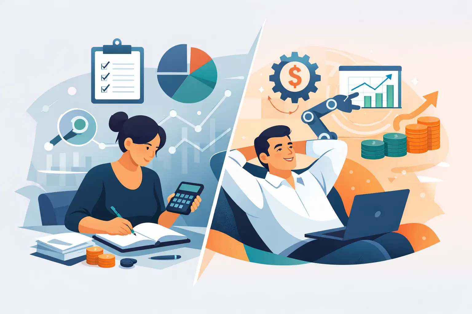Controle manual vs automação financeira: vantagens, limites e quando cada modelo faz sentido