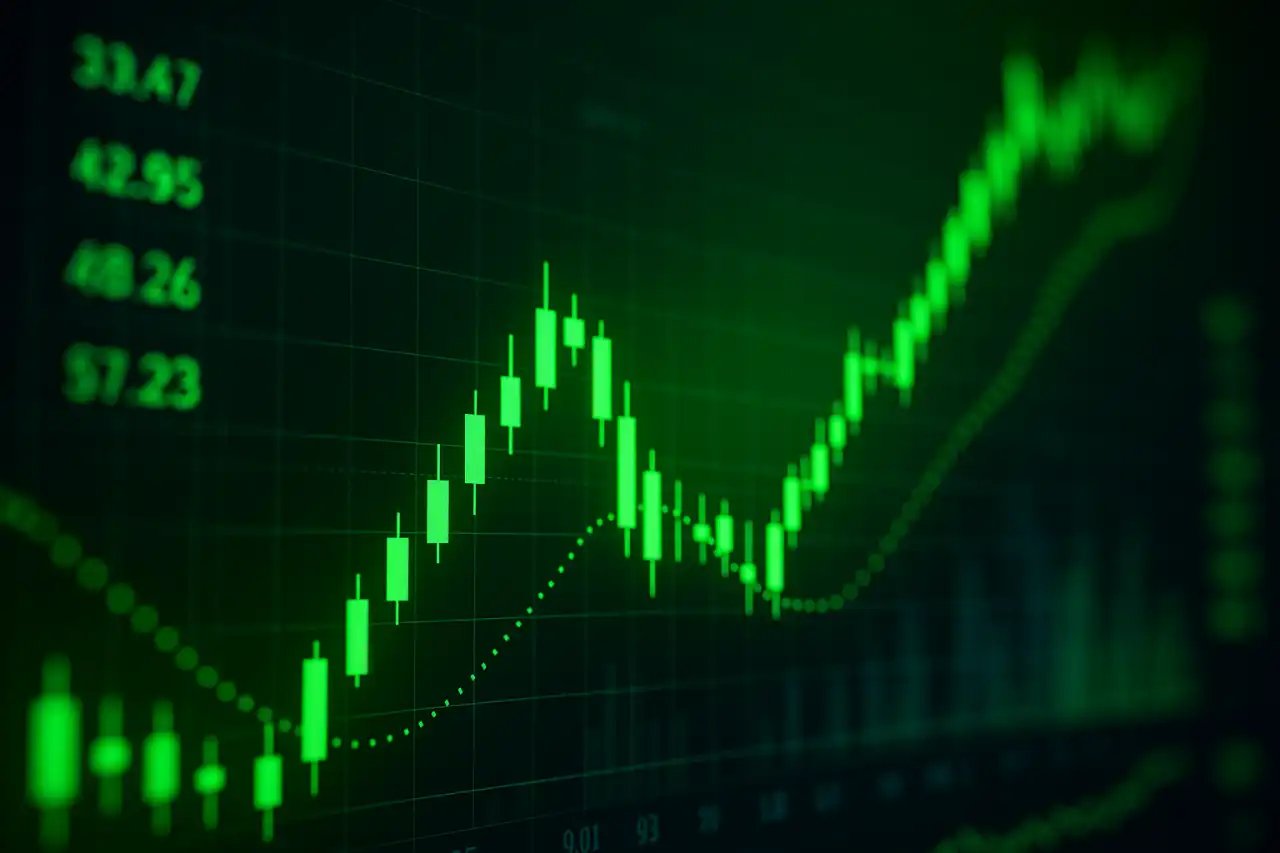 Gráfico da bolsa de valores com operações de swing trade e day trade
