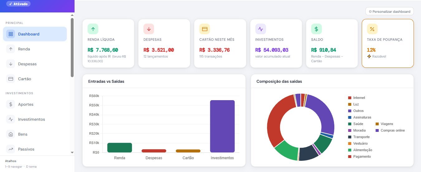 Comparação entre app de finanças e planilha no computador
