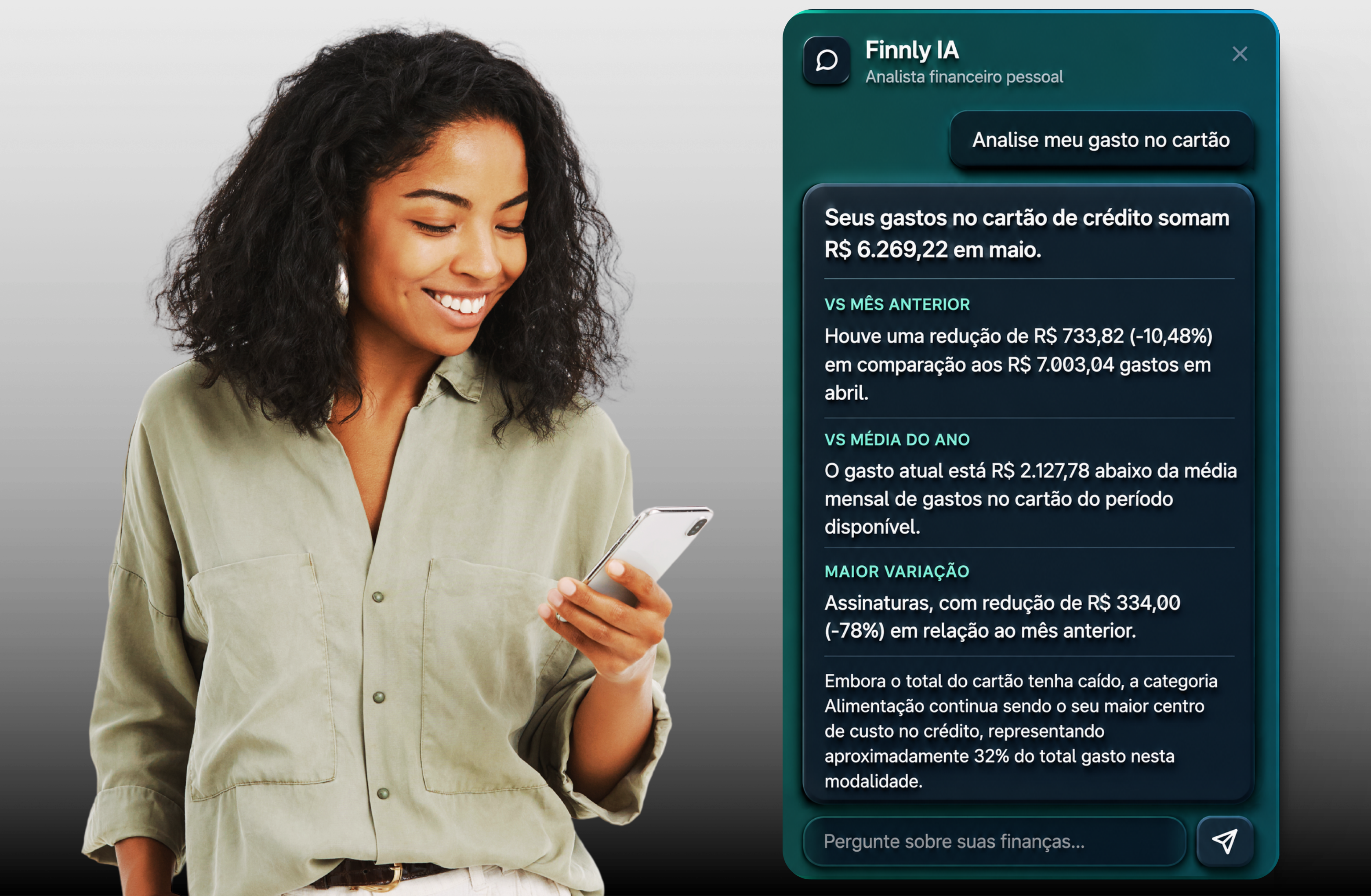 Assistente financeiro com IA Finnly